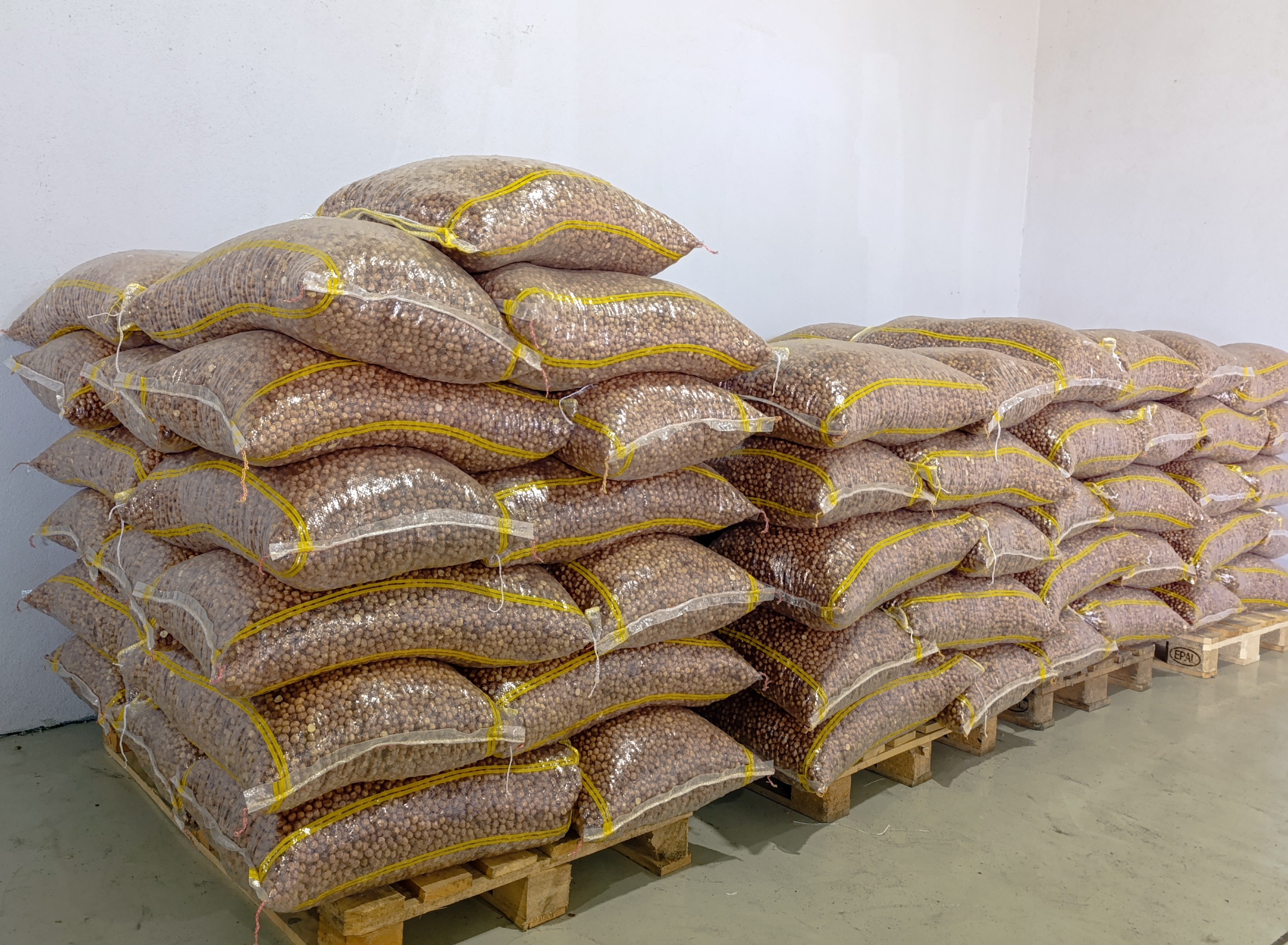 أكياس موضوعة على منصات