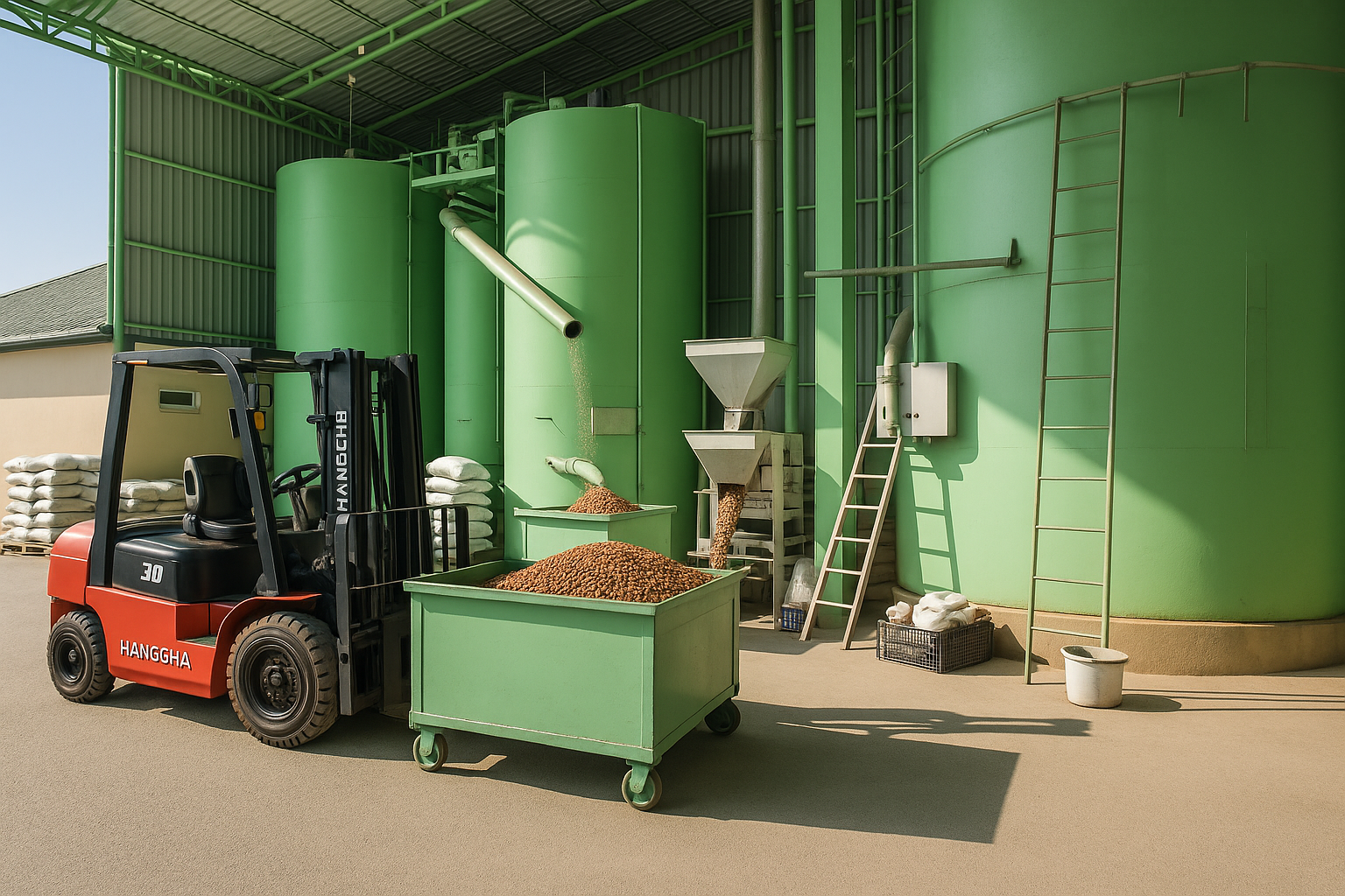 مبنى المصنع والصوامع